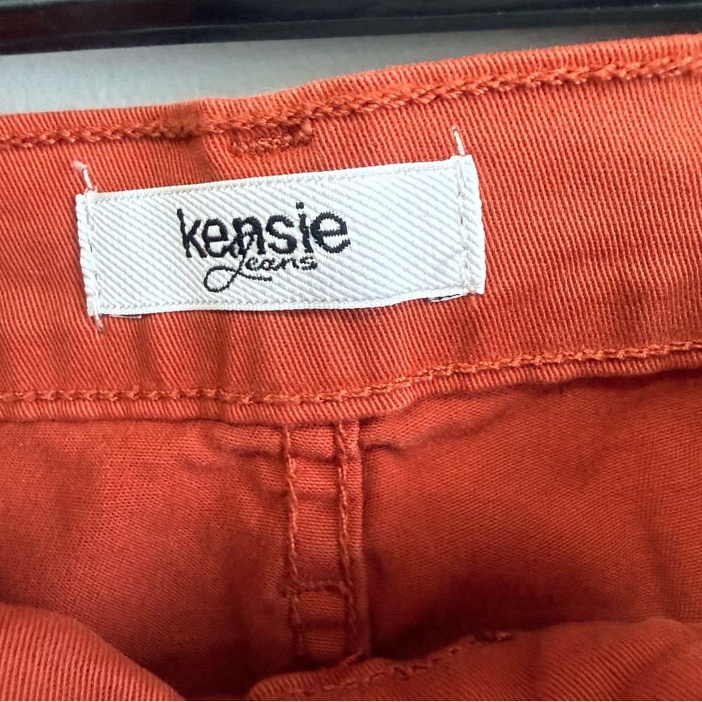 Kensie Rust Burnt Orange High Waisted Cropped Cargo Utility Pants 12 - Picture 7 of 8